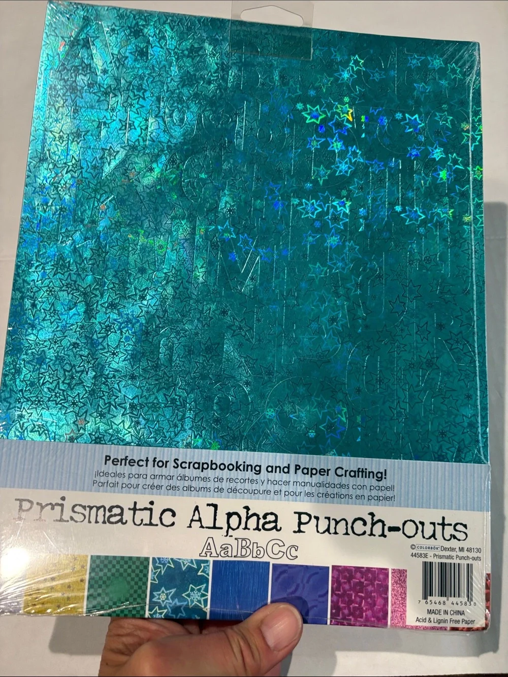 Colorbok Prismatic Alpha Punch-Outs - Silver Holographic Letters